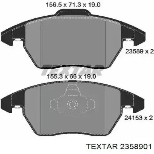 Передние тормозные колодки 2358901 Textar