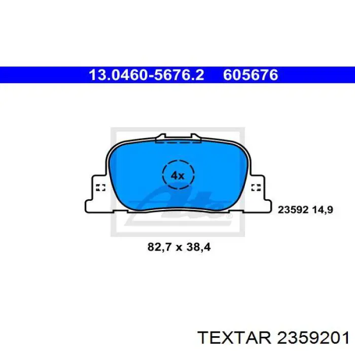 Задние дисковые колодки Textar 2359201