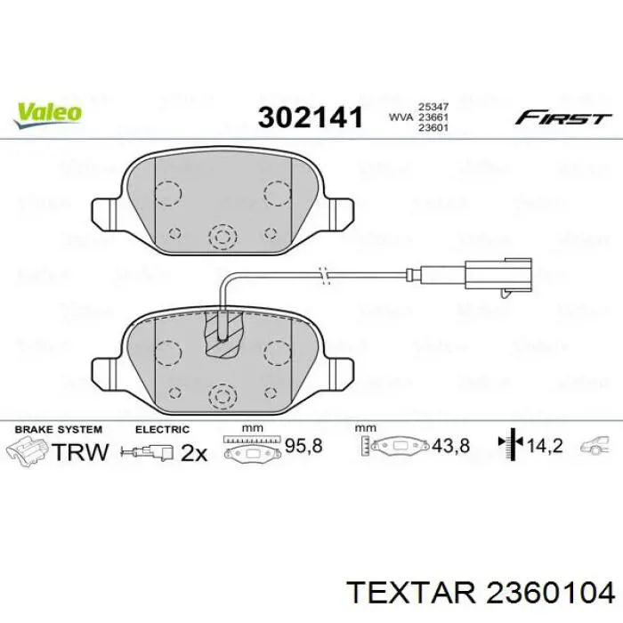 Колодки Textar 2360104 цена, от 34.90 USD