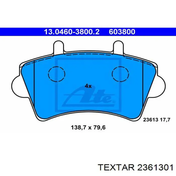 Купить 2361301 Textar Колодки тормозные