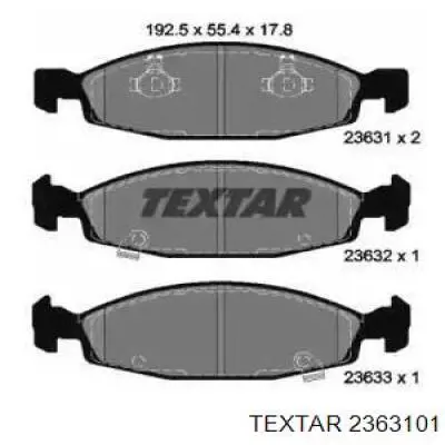 Передние тормозные колодки 2363101 Textar