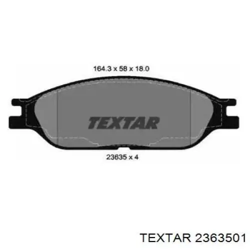 2363501 Textar колодки тормозные передние дисковые