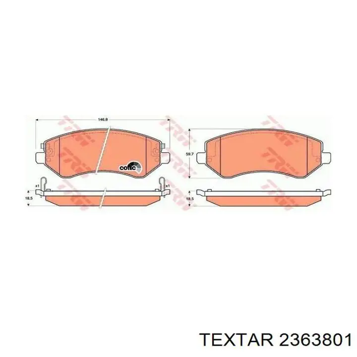 Купить 2363801 Textar Колодки тормозные