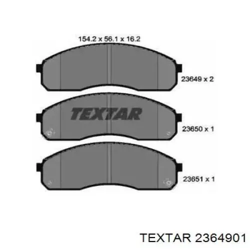 Передние тормозные колодки 2364901 Textar