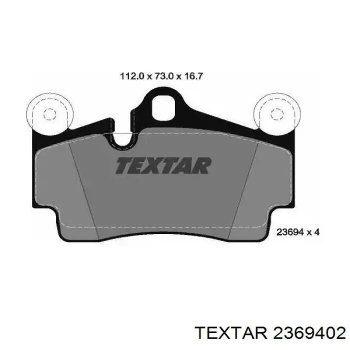 Задние тормозные колодки 2369402 Textar