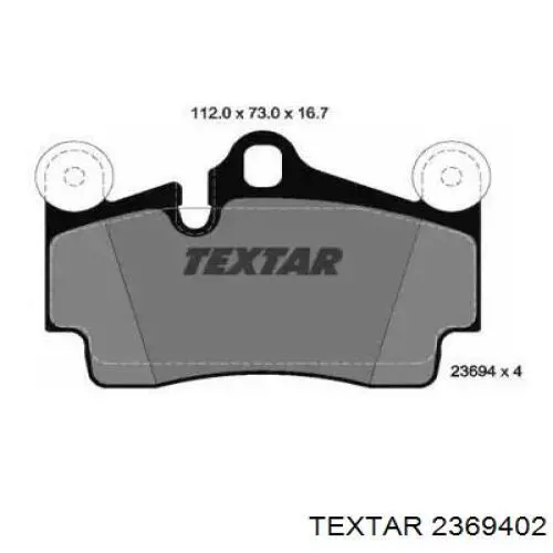 Купить 2369402 Textar Колодки тормозные задние, дисковые