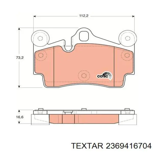 Задние тормозные колодки 2369416704 Textar