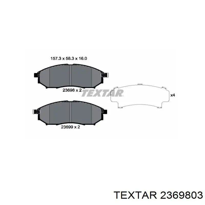 Передние тормозные колодки 2369803 Textar
