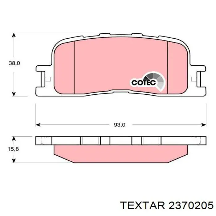 2370205 Textar sapatas do freio traseiras de disco