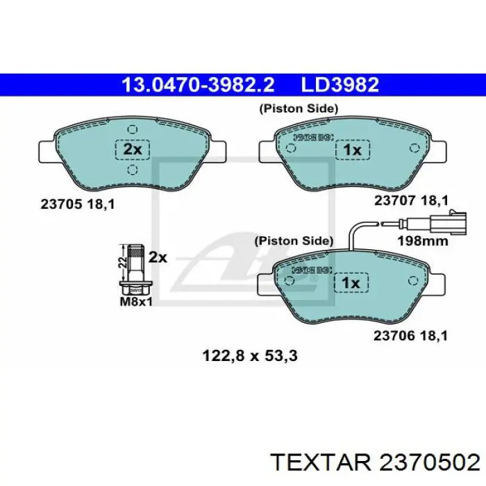 Колодки Textar 2370502 цена, от 29.46 USD