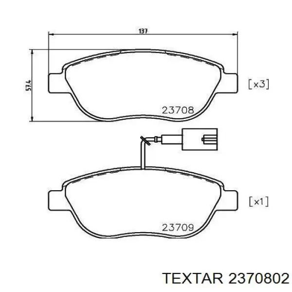 Купить 2370802 Textar Колодки тормозные