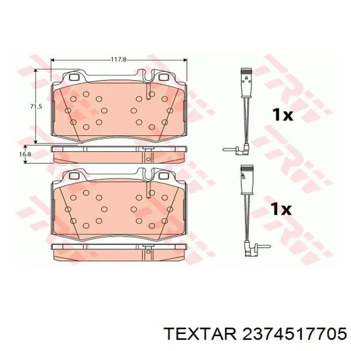2374517705 Textar Колодки передние