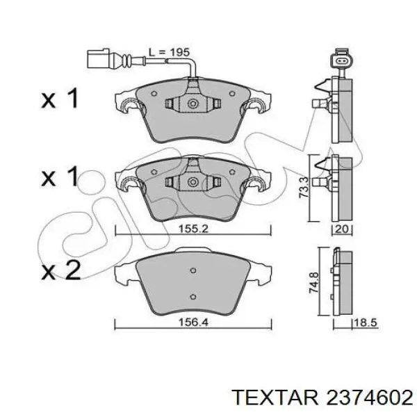 Купить 2374602 Textar Колодки тормозные