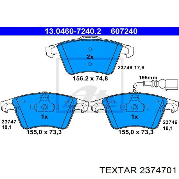 Колодки Textar 2374701 цена, от 35.09 USD