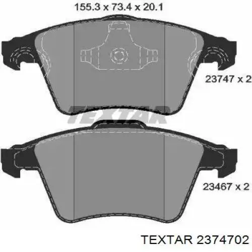 Передние тормозные колодки 2374702 Textar