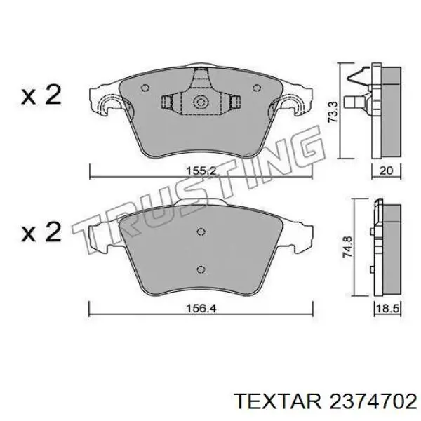 Колодки Textar 2374702 цена, от 49.97 USD