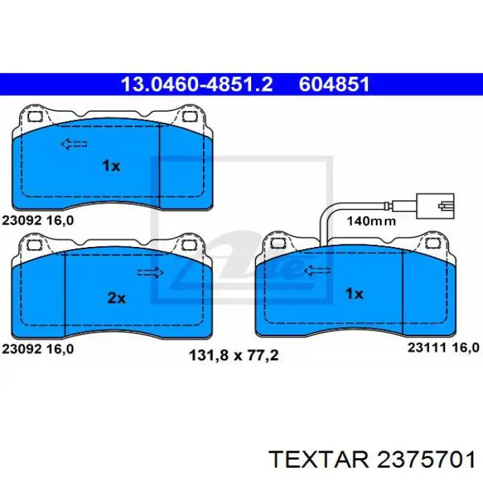 Колодки Textar 2375701 цена, от 37.70 USD