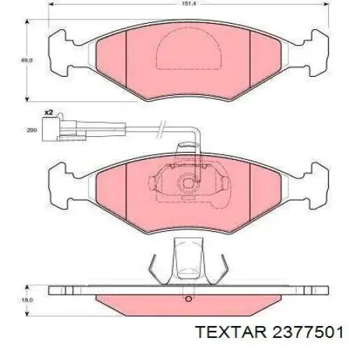 2377501 Textar Колодки передние