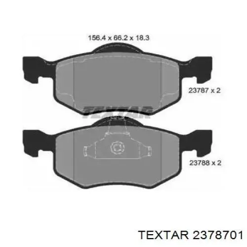 Передние тормозные колодки 2378701 Textar