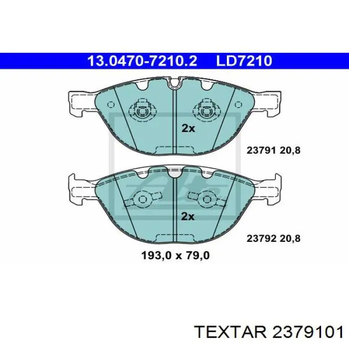 Передние тормозные колодки 2379101 Textar