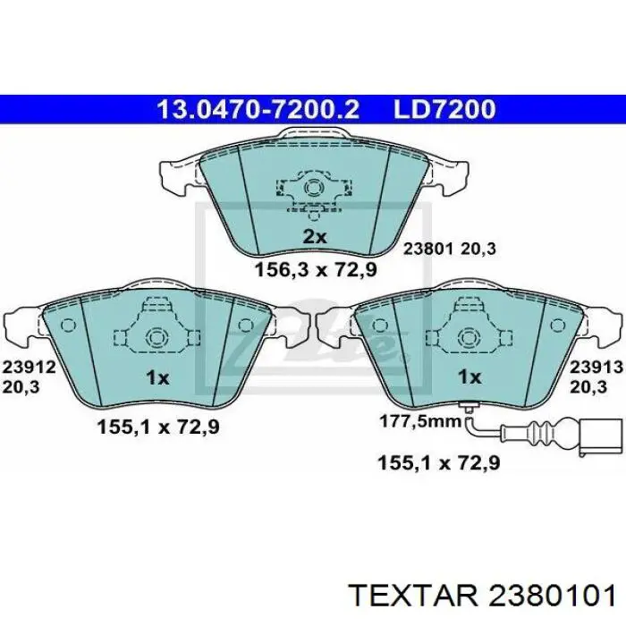 Купить 2380101 Textar Колодки тормозные