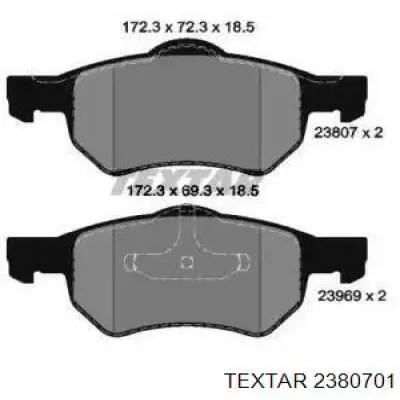 Передние тормозные колодки 2380701 Textar