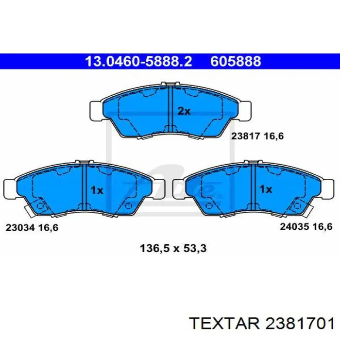 Купить 2381701 Textar Колодки тормозные