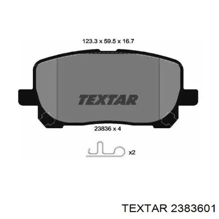 2383601 Textar колодки тормозные передние дисковые