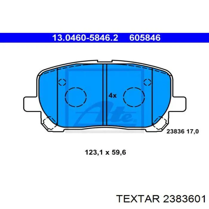 Купить 2383601 Textar Колодки тормозные