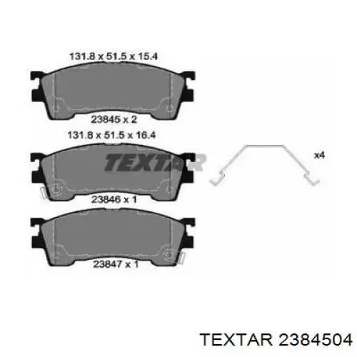 Передние тормозные колодки 2384504 Textar