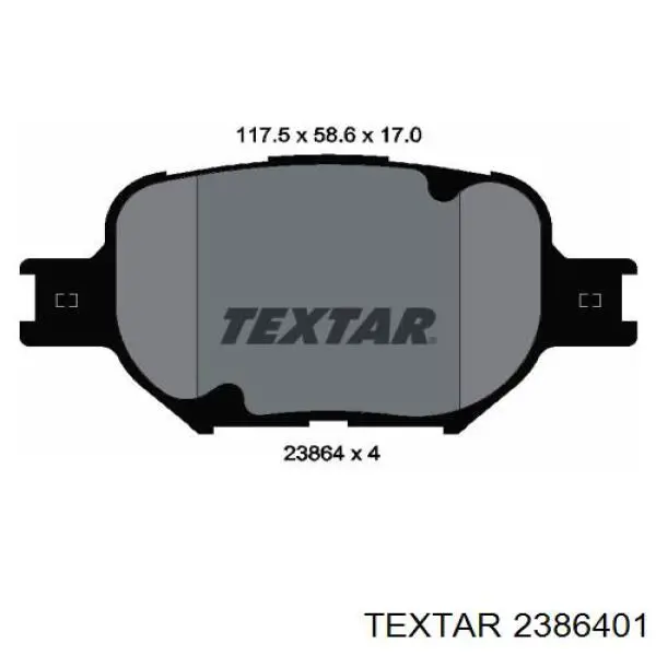 Передние тормозные колодки 2386401 Textar