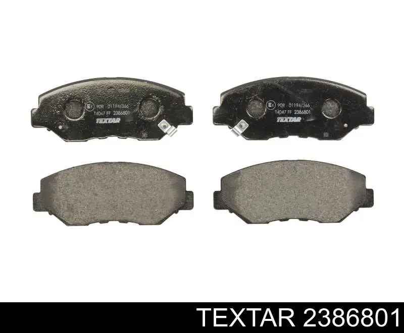 2386801 Textar колодки тормозные передние дисковые