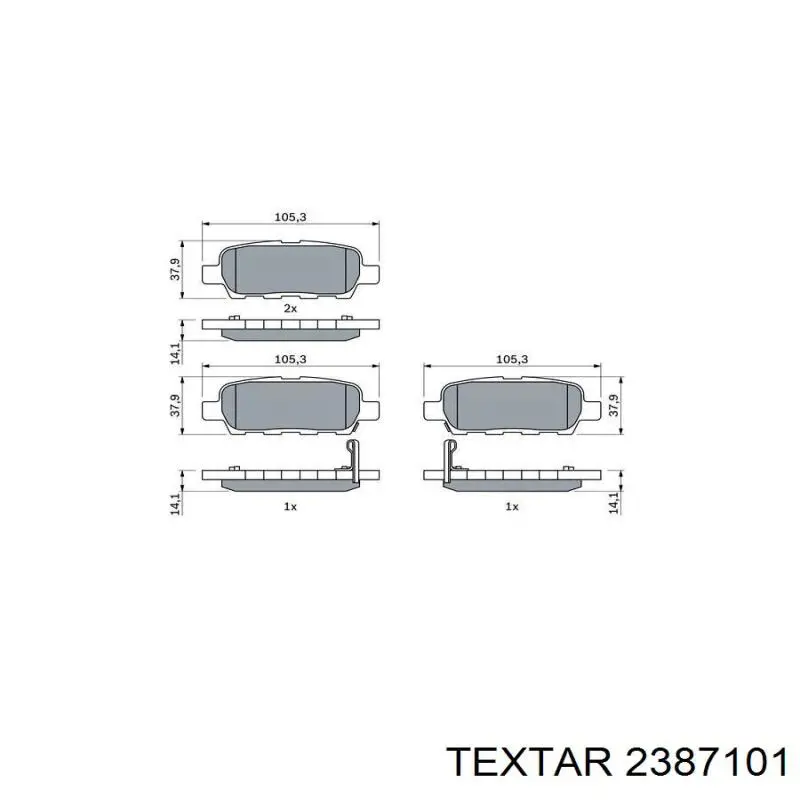 Купить 2387101 Textar Колодки тормозные задние, дисковые