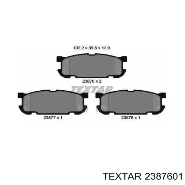 Задние тормозные колодки 2387601 Textar