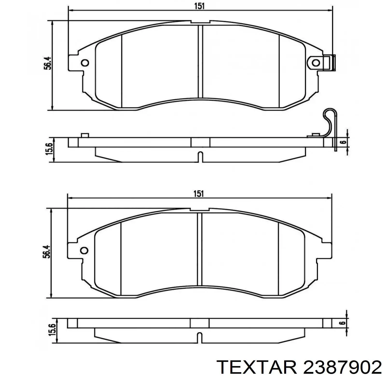 Передние тормозные колодки 2387902 Textar