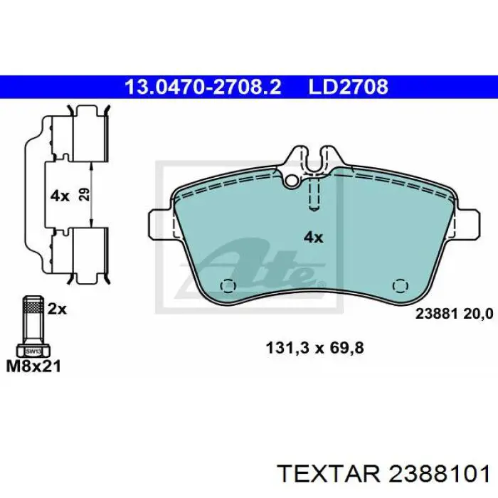Купить 2388101 Textar Колодки тормозные
