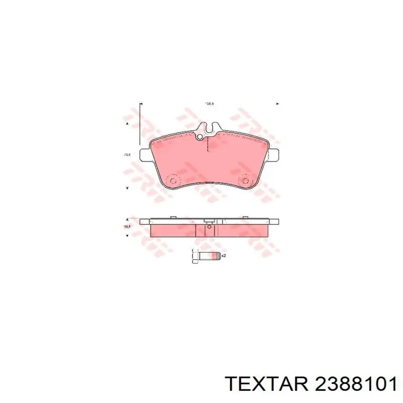 Тормозные колодки Textar 2388101