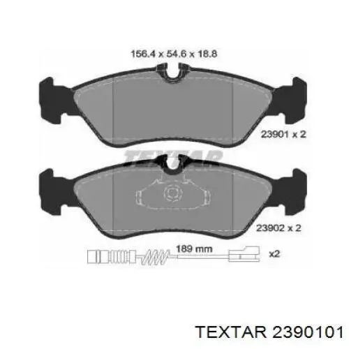 Купить 2390101 Textar Колодки тормозные задние, дисковые