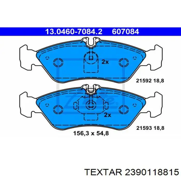 Задние тормозные колодки 2390118815 Textar