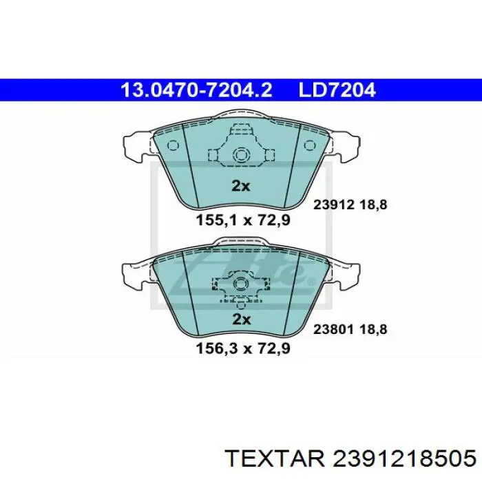 2391218505 Textar передние тормозные колодки
