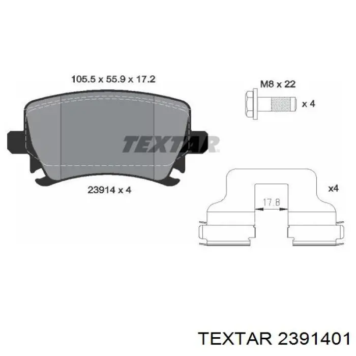 Купить 2391401 Textar Колодки тормозные задние, дисковые