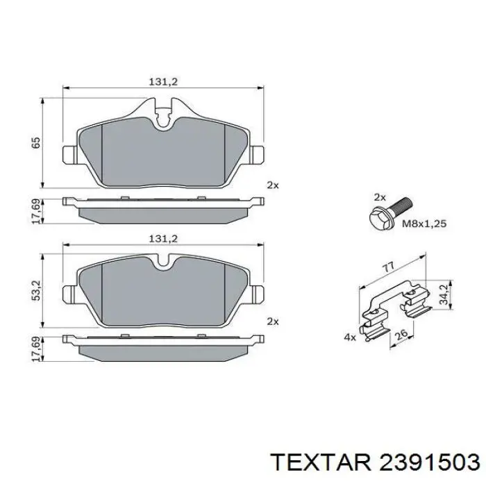Колодки Textar 2391503 цена, от 47.66 USD