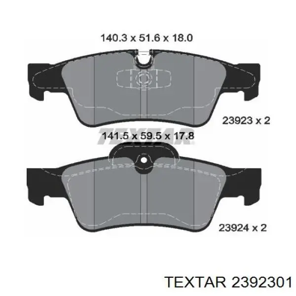 Колодки дисковые  Textar 2392301 цена, от 47.97 USD