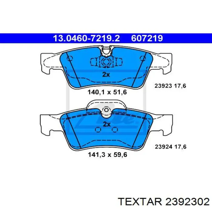 Купить 2392302 Textar Колодки тормозные задние, дисковые