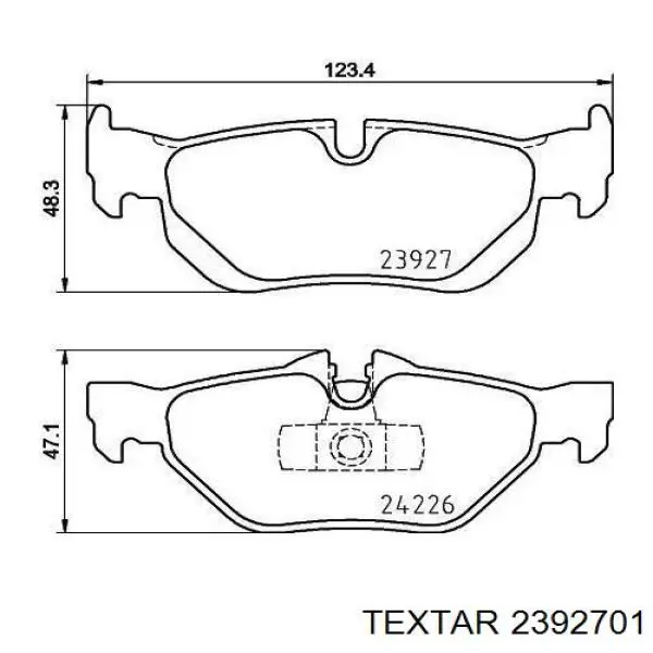 Задние дисковые колодки Textar 2392701