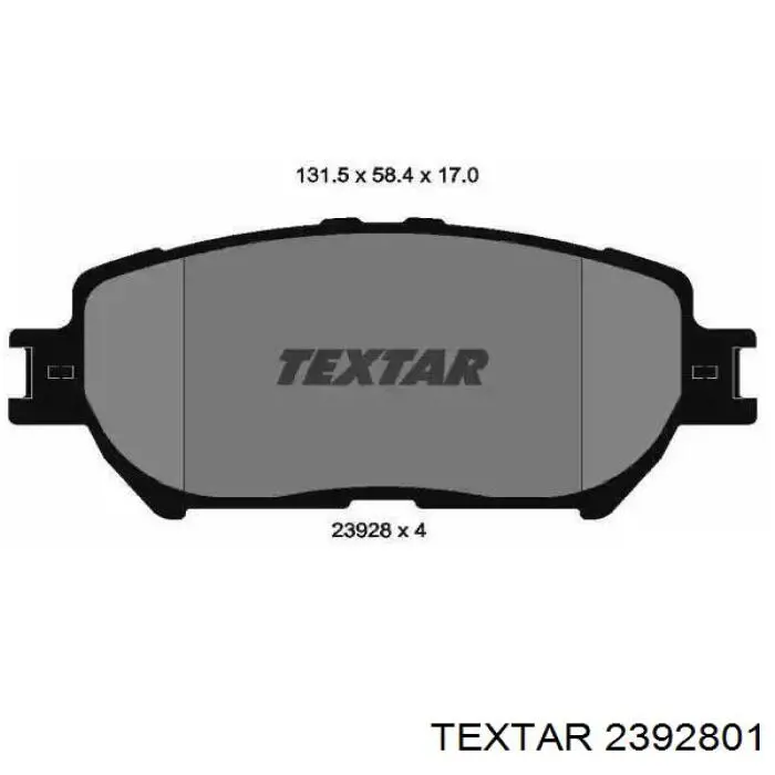 Передние тормозные колодки 2392801 Textar