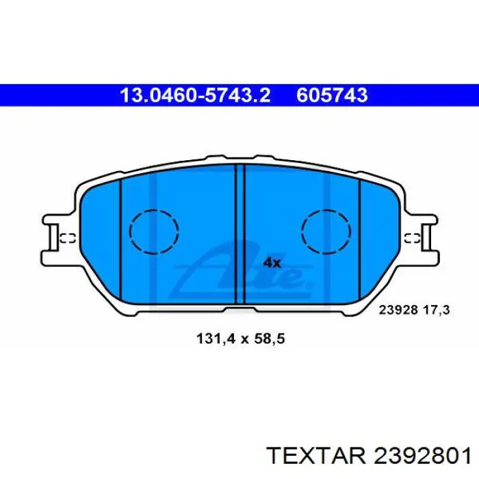 Колодки Textar 2392801 цена, от 17.13 USD