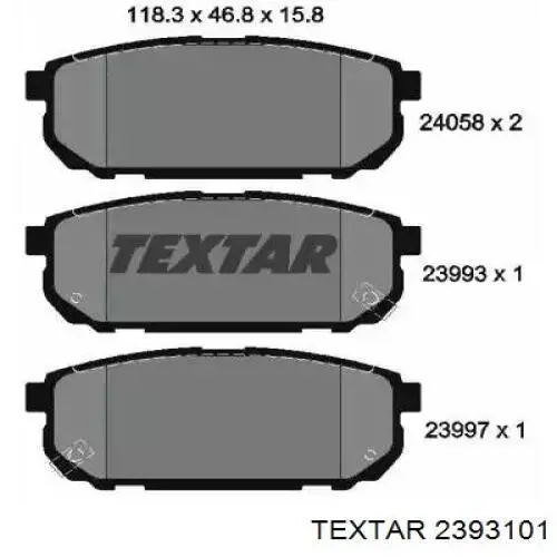 Задние тормозные колодки 2393101 Textar