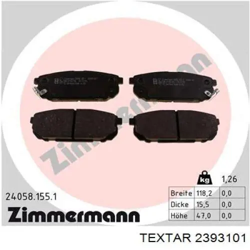 Колодки дисковые  Textar 2393101 цена, от 23.08 USD