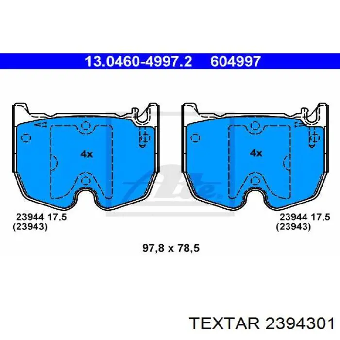 Колодки Textar 2394301 цена, от 94.68 USD